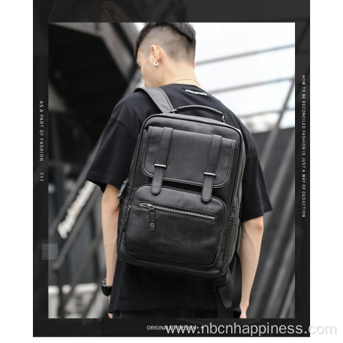 cuir boy book bags male leather backpack